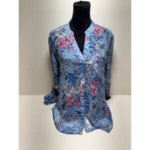 KUT From The Kloth Women’s Cottage Core Blouse Button Front Sheer Gauzy Sz L